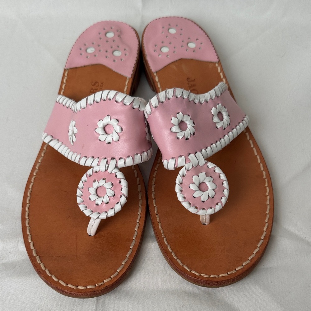 Jack Rogers Pink and White Floral Sandals